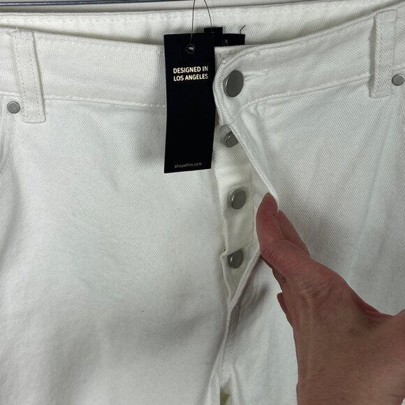 NWT AFRM Distressed High Rise Jeans Size 32 Revolve‎ New With Tags White Denim - Picture 8 of 13